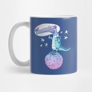 funny crocodile in space cartoon Mug